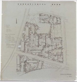 Grünflächen Wohngebiet Hansaviertel-Nord, Berlin-Tiergarten: Lageplan mit Pflanzplan 1:500