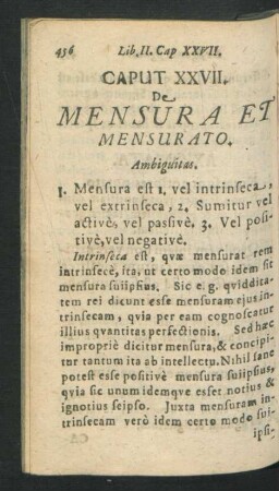 Caput XXVII. De Mensura Et Mensurato.