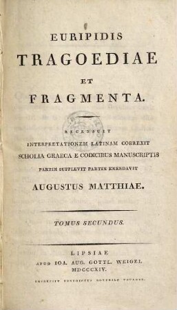 Euripidis tragoediae et fragmenta, 2