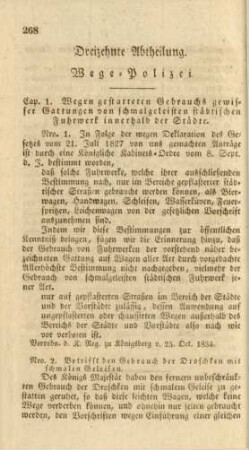Dreizehnte Abtheilung. Wege-Polizei.