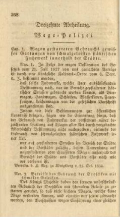 Dreizehnte Abtheilung. Wege-Polizei.