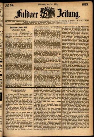Ausgabe vom Mittwoch, den 14. März 1883.