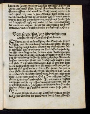 Vom streyt/ syg/ und überwindung Christi/ daher der Christlich streit kompt.