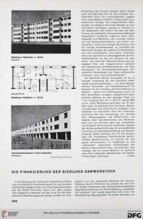 4: Die Finanzierung der Siedlung Dammerstock