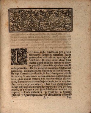 Disp. iur. inaug. de assassinio, vom Meuchelmorde