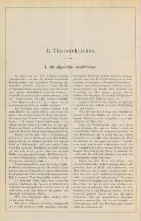 I. Die allgemeine Geschäftslage.