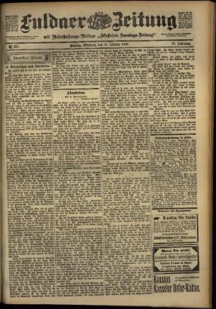 Zweite Ausgabe vom Mittwoch, den 31. Oktober 1900.