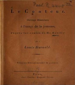 Le Conteur : Ouvrage élémentaire à l'usage de la jeunesse