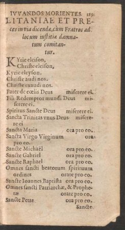 Litaniae Et Preces in via dicendae, cum Fratros ad locum iustitiae damnatum comitantur.