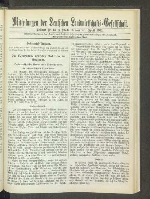 Beilage Nr. 15 zu Stück 16 vom 20. April 1901.