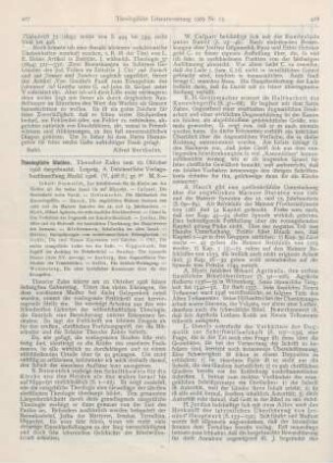 427-430 [Rezension] Theologische Studien.Theodor Zahn zum 10. Oktober 1908 dargebracht