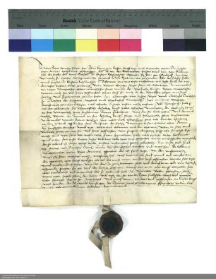 Revers Valentin Schotts bezüglich der Belehnung mit einem Hof in Milz durch Hartmann [Burggraf von Kirchberg], Abt von Fulda