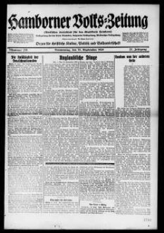 Hamborner Volks-Zeitung. 1911-1929