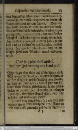 Das sechzehende Capitel. Von der Zubereitung und Handgriff