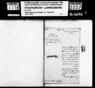 Aufnahme des Glasers Johann David Steidle (Stäudle) von Backnang in das Bürgerrecht zu Stuttgart