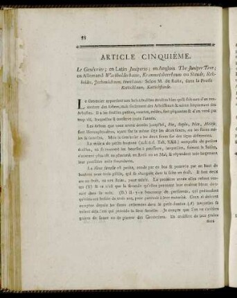 Article Cinquiéme.