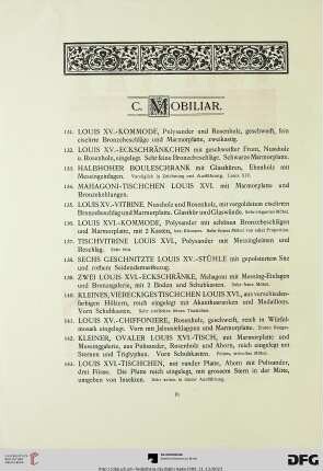 C. Mobiliar (Nr. 131-179) mit Tafeln