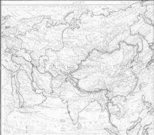 Glasdia einer Karte von Asien