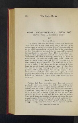 With "Thorneycroft's": Spion Kop. Leaves From a Troopers Diary. II.