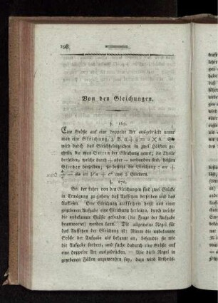 Von den Gleichungen.