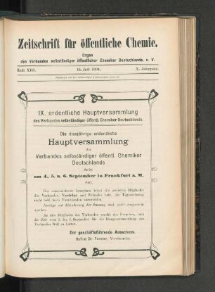Heft XIII. 15. Juli 1904.