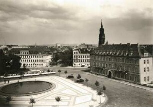 Dresden-Neustadt. Palaisplatz. Ansicht vom Dach des Japanischen Palais