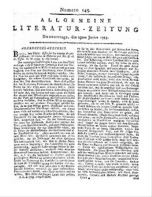 Beyträge zu einer Bibliothek fürs Volk. Bd. 3. Hrsg. v. J. C. Fröbing. Hannover: [Schmidt] 1785