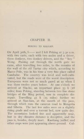 Chapter II. Peking to Kalgan