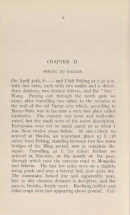 Chapter II. Peking to Kalgan