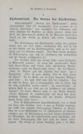 4. Chateaubriand. Der Genius des Christentums