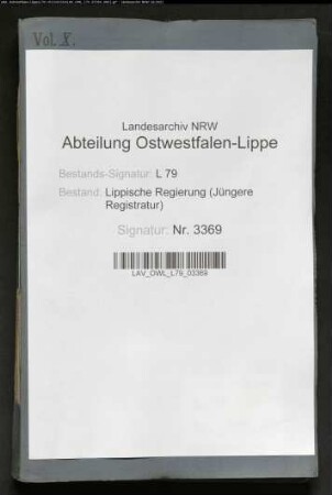 Kommunalwegebau im Amt Schieder - Generalia -, Band 10