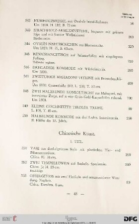Chinesische Kunst. I. Teil (Nr. 351-370)