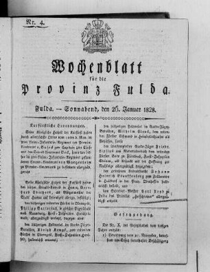 Nr. 4, Ausgabe vom 26. Januar 1828