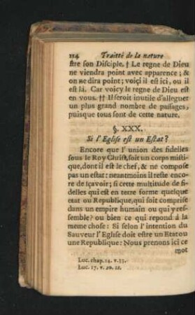§ XXX. Si l'Eglise est un Estat?