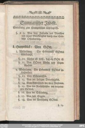 Summarischer Inhalt.