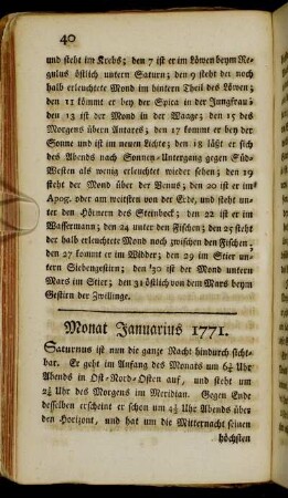Monat Januarius 1771.