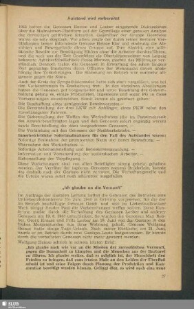 Aufstand wird vorbereitet