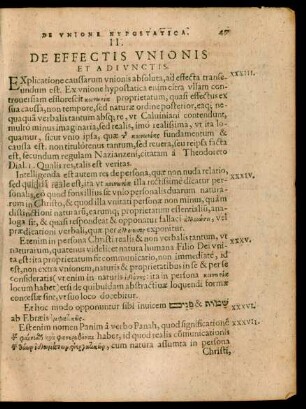 II. De Effectis Unionis Et Adiunctis.