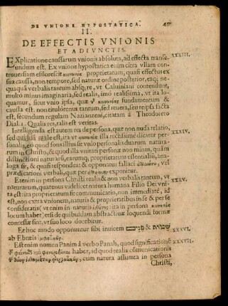 II. De Effectis Unionis Et Adiunctis.