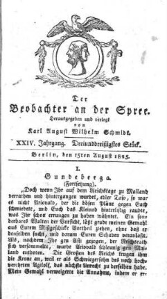 33. Stueck, 15. August 1825