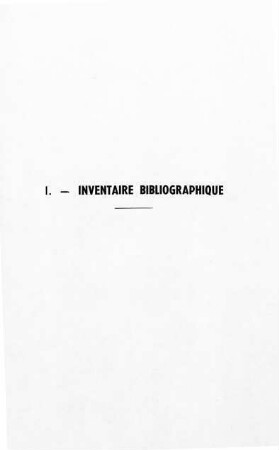 565-614, I. Inventaire bibliographique