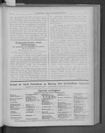 Kriegsaphorismen eines Dermatologen.