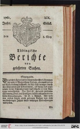 [XIX.-XXII. Stück] (May 1761)