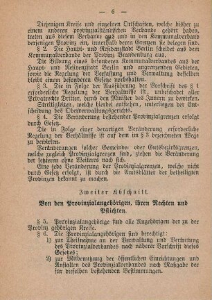 Zweiter Abschnitt. Von den Provinzialangehörigen, ihren Rechten und Pflichten.