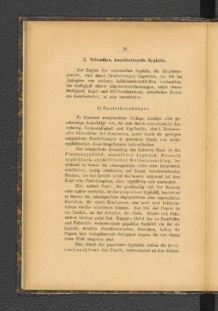 2. Sekundäre, konstitutionelle Syphilis.