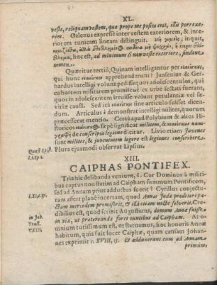 XIII. Caiphas Pontifex.