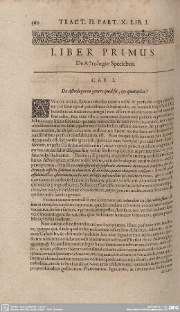Liber Primus. De Astrologiae Speciebus.