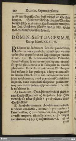 Domin. Septuagesimae Evang. Matth. XX. 1.-16.