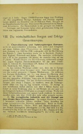VIII. Die wirtschaftlichen Sorgen und Erfolge Gesamteuropas