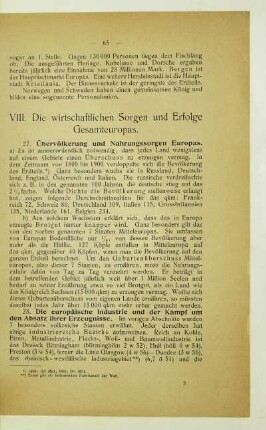 VIII. Die wirtschaftlichen Sorgen und Erfolge Gesamteuropas